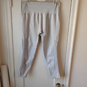 Fabletics Light Gray Seam-Detail Leggings